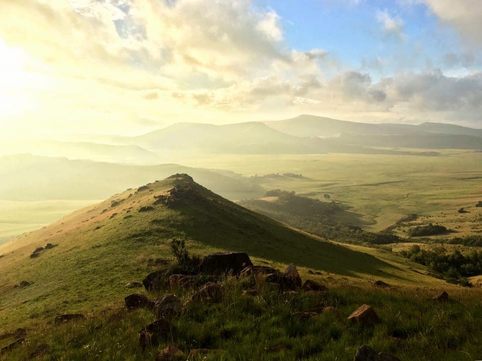 Sunrise over the Lower Drakensberg from Ntsikeni Nature Reserve